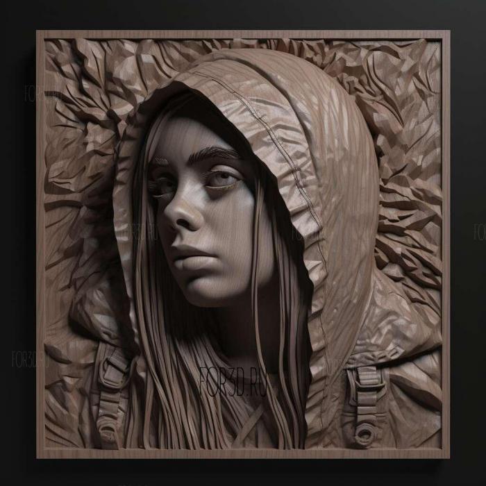 Billie Eilish 3 stl model for CNC